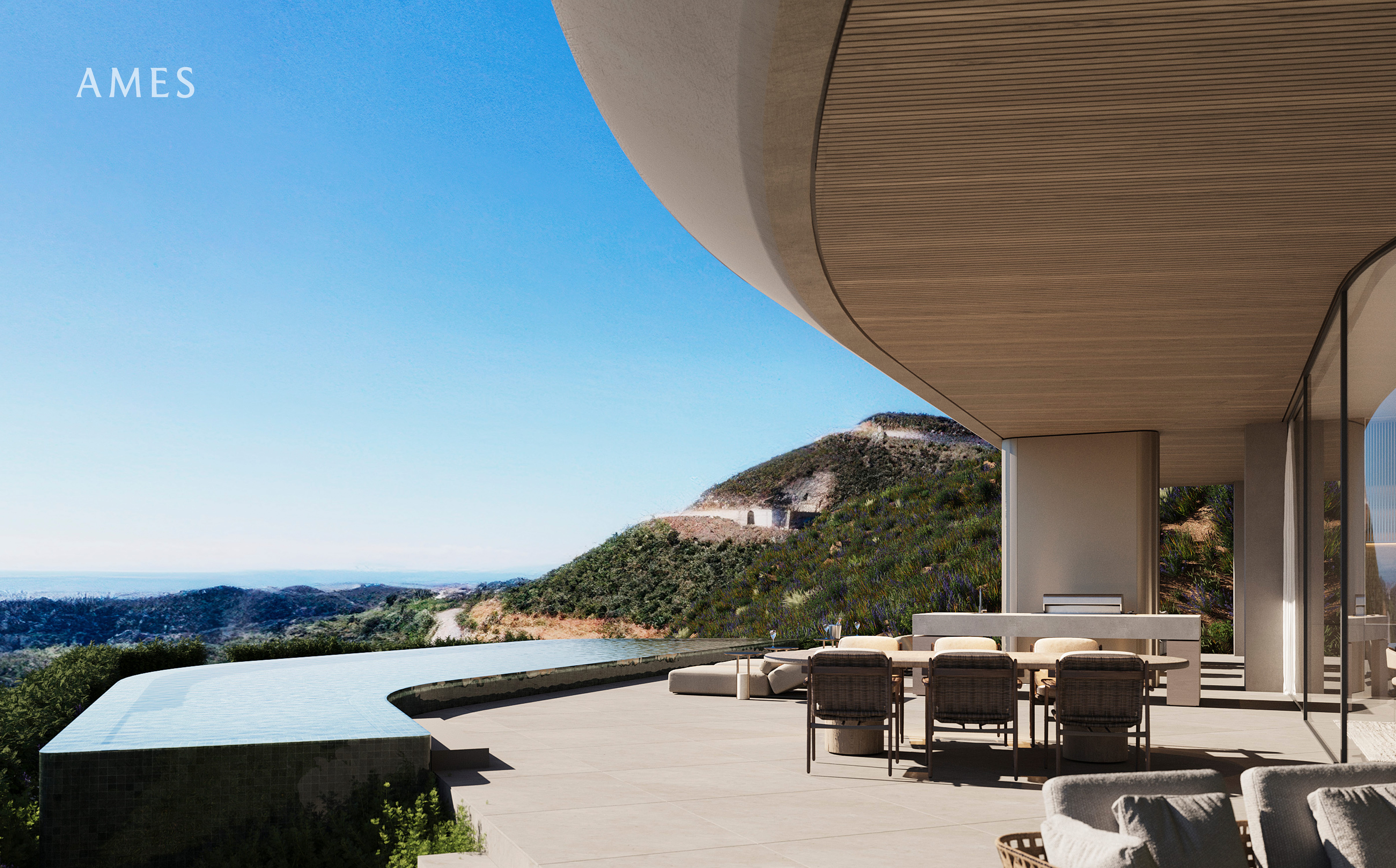 Private terrace with pool and sea views at ARX Residences near Marbella